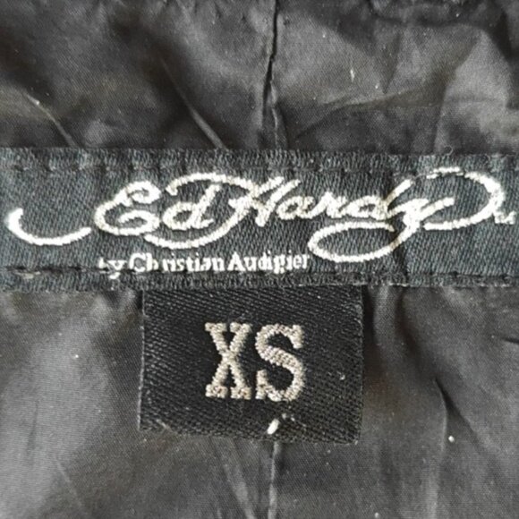 🔥 Rare Christian Audigier Ed Hardy Rhinestone Skull Jacket - Picture 4 of 4